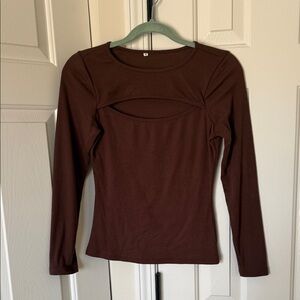 Brown Long Sleeve Top